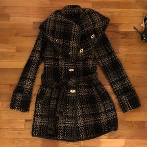 Rachel Zoe Greta Tweed Coat w oversized collar